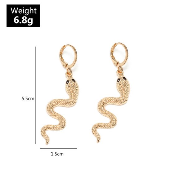 NEW Gold Snake Earrings - Picture 3 of 4
